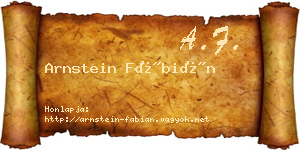Arnstein Fábián névjegykártya